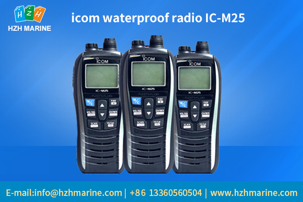 icom m25 waterproof handheld vhf marine radio blue